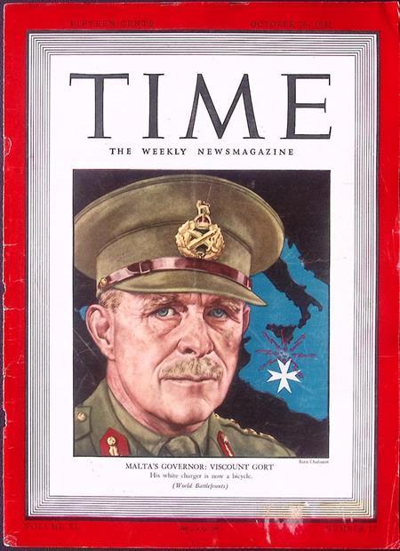 Cover Time Magazine1942 met John Vereker (lijst optie), Verzamelen, Militaria | Tweede Wereldoorlog, Foto of Poster, Verzenden