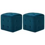vidaXL Nachtkastjes 2 st 30x30x30 cm fluweel blauw, Huis en Inrichting, Slaapkamer | Nachtkastjes, Verzenden, Nieuw