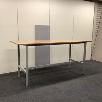 Sta-tafel, werktafel (bxd) 241x87 cm, havanna blad - grijze