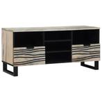 vidaXL TV-kast met lade Wit en Zwart 100 x 33 x 46 cm, Huis en Inrichting, Kasten |Televisiemeubels, Verzenden, Nieuw