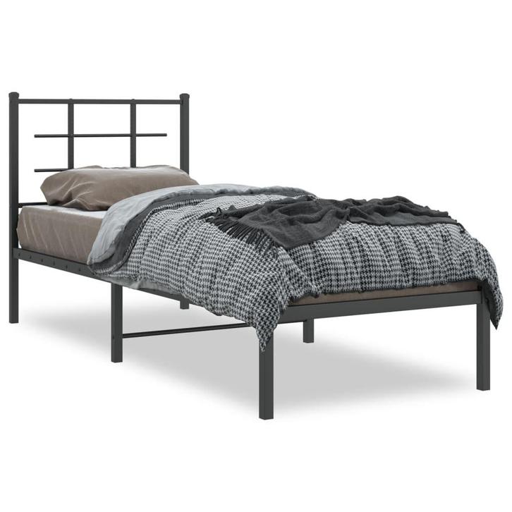 Zwart Metaal Bed 80x200 | Retour Deal | 40% Korting!, Huis en Inrichting, Slaapkamer | Bedden, 80 cm, 200 cm, Zwart, Nieuw, Metaal