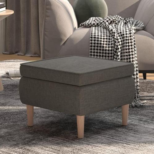 vidaXL Kruk met houten poten stof donkergrijs, Huis en Inrichting, Stoelen, Nieuw, Verzenden
