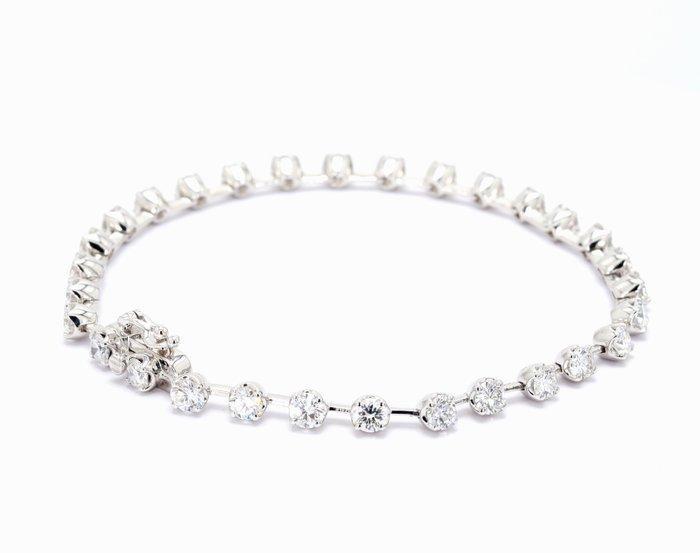 Armband - 14 karaat Witgoud - 4.30ct. tw. - Diamant - Ronde, Handtassen en Accessoires, Armbanden