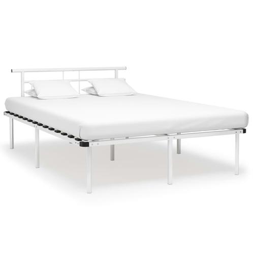 vidaXL Bedframe metaal wit 140x200 cm, Huis en Inrichting, Slaapkamer | Bedden, Nieuw, Verzenden