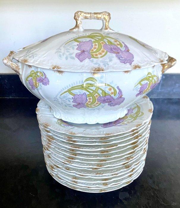 Limoges - Tafelservies (16) - Porselein - Iris, Antiek en Kunst, Antiek | Glaswerk en Kristal