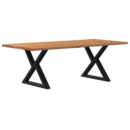 vidaXL Eettafel rechthoekig 220x100x74 cm massief eikenhout, Huis en Inrichting, Tafels | Eettafels, Nieuw, Verzenden