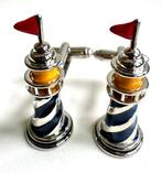 Beau émail de phare nautique - Boutons de manchette