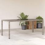 vidaXL Table de jardin dessus en verre Gris 190x90x75cm, Verzenden