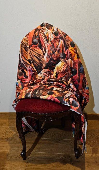 Boeddhistisch stoffen - 300x280cm - XXL Rapport Bohemen -, Antiek en Kunst, Kunst | Designobjecten
