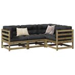 vidaXL 4-delige Loungeset geïmpregneerd grenenhout, Verzenden, Nieuw, Loungeset
