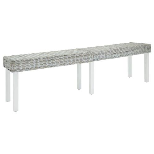 vidaXL Bankje 160x35x45 cm natuurlijk kubu rattan en, Huis en Inrichting, Overige Huis en Inrichting, Nieuw, Verzenden