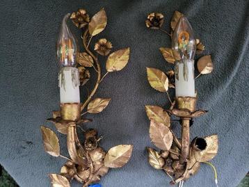 H. Kögl - Wandlamp (2) - K. 341/1 - Metaalbladgoud -