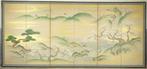 Paravent - Bois, papier - Japon - ensemble de 2 paravents, Antiek en Kunst