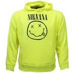 Nirvana Neon Geel Smiley Hoodie Trui Sweater - Officiële, Nieuw
