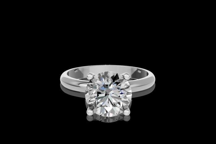 Ring - 14 karaat Witgoud - 3.65ct. tw. Diamant (Lab-grown), Handtassen en Accessoires, Ringen