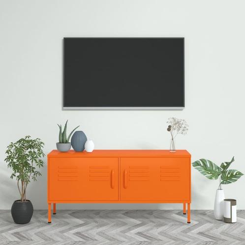 vidaXL Meuble TV Orange 105x35x50 cm Acier, Maison & Meubles, Armoires | Mobilier de télévision, Neuf, Envoi