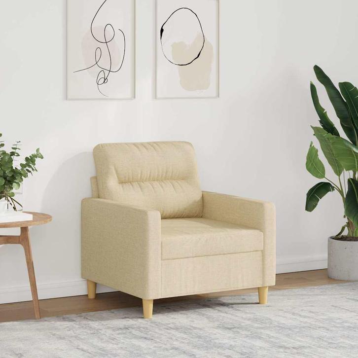 vidaXL Fauteuil 60 cm stof crèmekleurig, Maison & Meubles, Canapés | Salons, Envoi