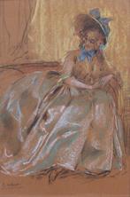 Antoine Calbet (1860-1842) - Elegant woman, Antiek en Kunst, Kunst | Schilderijen | Klassiek