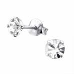Fako Bijoux® - Oorbellen - 925 Zilver - Zirkonia - 4x4mm -, Handtassen en Accessoires, Oorbellen, Verzenden, Nieuw