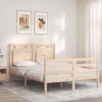 vidaXL Bedframe met hoofdbord massief hout, Huis en Inrichting, Slaapkamer | Bedden, Verzenden, Nieuw