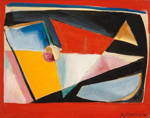 Sante Monachesi (1910-1991) - Composition, Antiquités & Art, Art | Peinture | Moderne