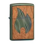Zippo Woodchuck Mahogany Flame High Polish Green 49057-00000