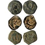 Nabataea. Lot of 3 Æ coins including Aretas IV, Malichus II