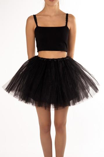 KIMU® Tutu Zwart Tule Rokje XS S 140 146 152 158 164 Zwarte, Ophalen of Verzenden, Nieuw