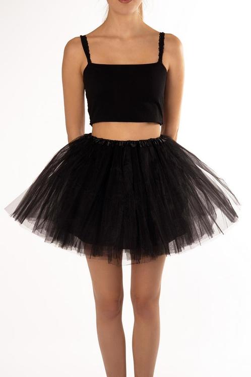 KIMU® Tutu Zwart Tule Rokje XS S 140 146 152 158 164 Zwarte, Kleding | Dames, Carnavalskleding en Feestkleding, Nieuw, Ophalen of Verzenden