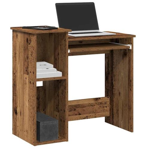vidaXL Bureau met schappen 84x40x78 cm bewerkt hout oud, Huis en Inrichting, Bureaus, Nieuw, Verzenden