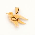 Hanger - 18 karaat Geel goud - 0.04ct. tw. Robijn - Vogel