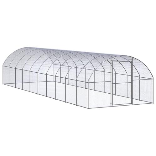 vidaXL Kippenren 3x10x2 m gegalvaniseerd staal, Dieren en Toebehoren, Knaagdieren en Konijnen | Hokken en Kooien, Nieuw, Verzenden
