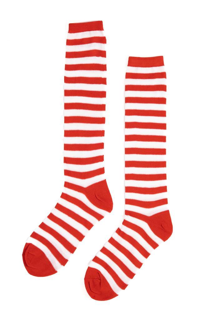 Sokken Rood Wit Lange Gestreepte Kousen 36-41 Carnaval Voetb, Kleding | Dames, Carnavalskleding en Feestkleding, Nieuw, Ophalen of Verzenden