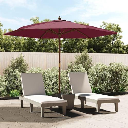 vidaXL Parasol met houten paal 299x240 cm bordeauxrood, Tuin en Terras, Parasols, Nieuw, Verzenden