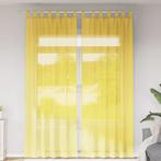 vidaXL Gordijnen met lussen 2 st 140x260 cm geel, Huis en Inrichting, Verzenden, Nieuw