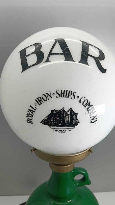 Globe tafellamp - Opaline glas - Royal Iron Ships Company, Antiquités & Art, Antiquités | Assiettes décoratives & Carrelages
