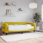 vidaXL Slaapbank met matras 90x200 cm fluweel geel, Huis en Inrichting, Slaapkamer | Bedden, Verzenden, Nieuw