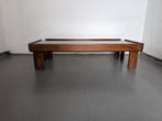 Table basse - Bois - Bois massif et plateau en cristal, Antiek en Kunst