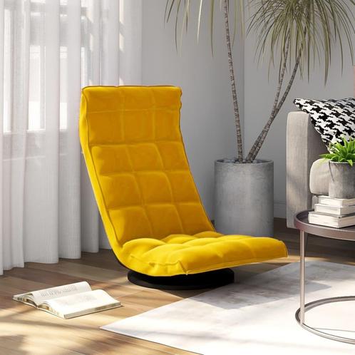 vidaXL Vloerstoel draaibaar fluweel geel, Huis en Inrichting, Stoelen, Nieuw, Verzenden