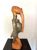 sculptuur, Calao - 43 cm - Hout, Metaal