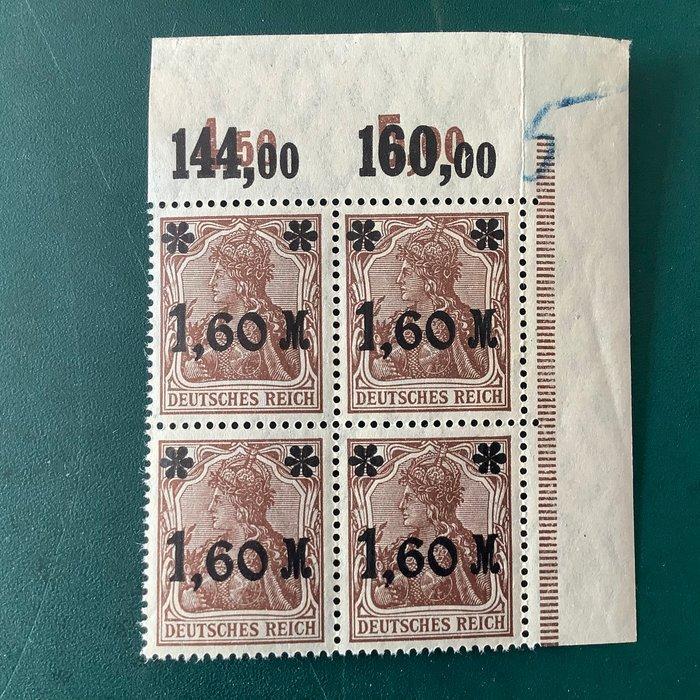 Duitse Rijk 1921 - 1,6 Mark Germania in blok van vier -, Postzegels en Munten, Postzegels | Europa | Duitsland