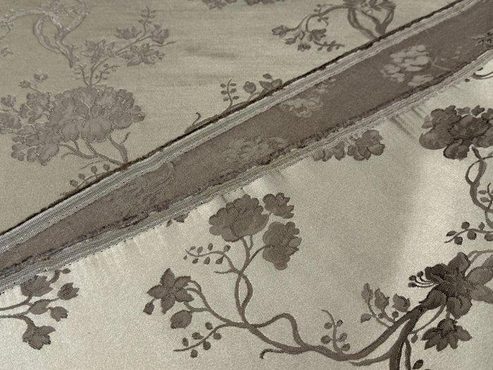 Lampasso in zijde met gevlochten bloemrijke ranken – sobere, Antiek en Kunst, Antiek | Tapijten, Tafelkleden en Textiel