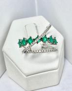 2.07 ct Alfieri & St John - Ring Witgoud Diamant - Smaragd