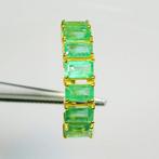Ring - 14 karaat Geel goud - 1.66ct. tw. Smaragd - Smaragd -, Handtassen en Accessoires, Ringen, Nieuw