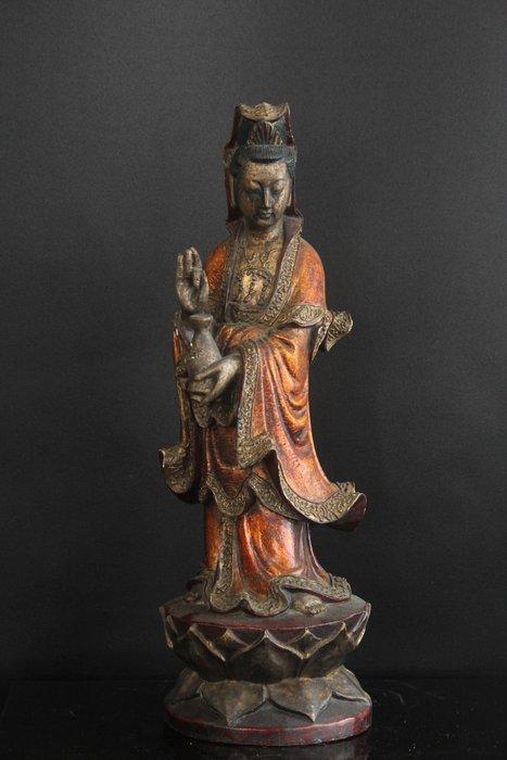 Kannon statue  - Beeld Hout - Japan, Antiquités & Art, Antiquités | Autres Antiquités