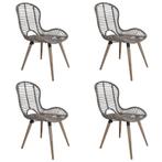 vidaXL Chaises à manger lot de 4 marron rotin naturel, Maison & Meubles, Verzenden, Neuf