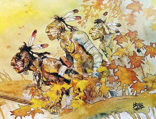 Pratt, Hugo - 1 Offset Print - Wheeling - Les Indiens Hazard, Boeken, Strips | Comics