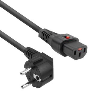 2M IEC Lock C13 Rechte Hoek Stroomkabel 250V 10A - AK5040, Doe-het-zelf en Bouw, Elektriciteit en Kabels, Verzenden, Nieuw