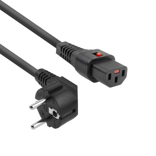 2M IEC Lock C13 Rechte Hoek Stroomkabel 250V 10A - AK5040, Doe-het-zelf en Bouw, Elektriciteit en Kabels, Verzenden