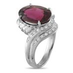 Bague Bague en platine 0,55 ct avec diamant et grenat,, Bijoux, Sacs & Beauté, Bagues